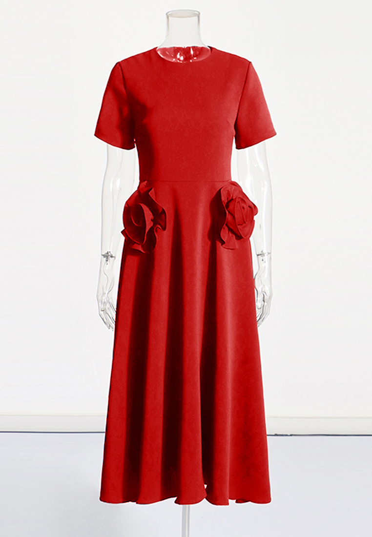 New fashionable round neck patchwork dress CA242111906W