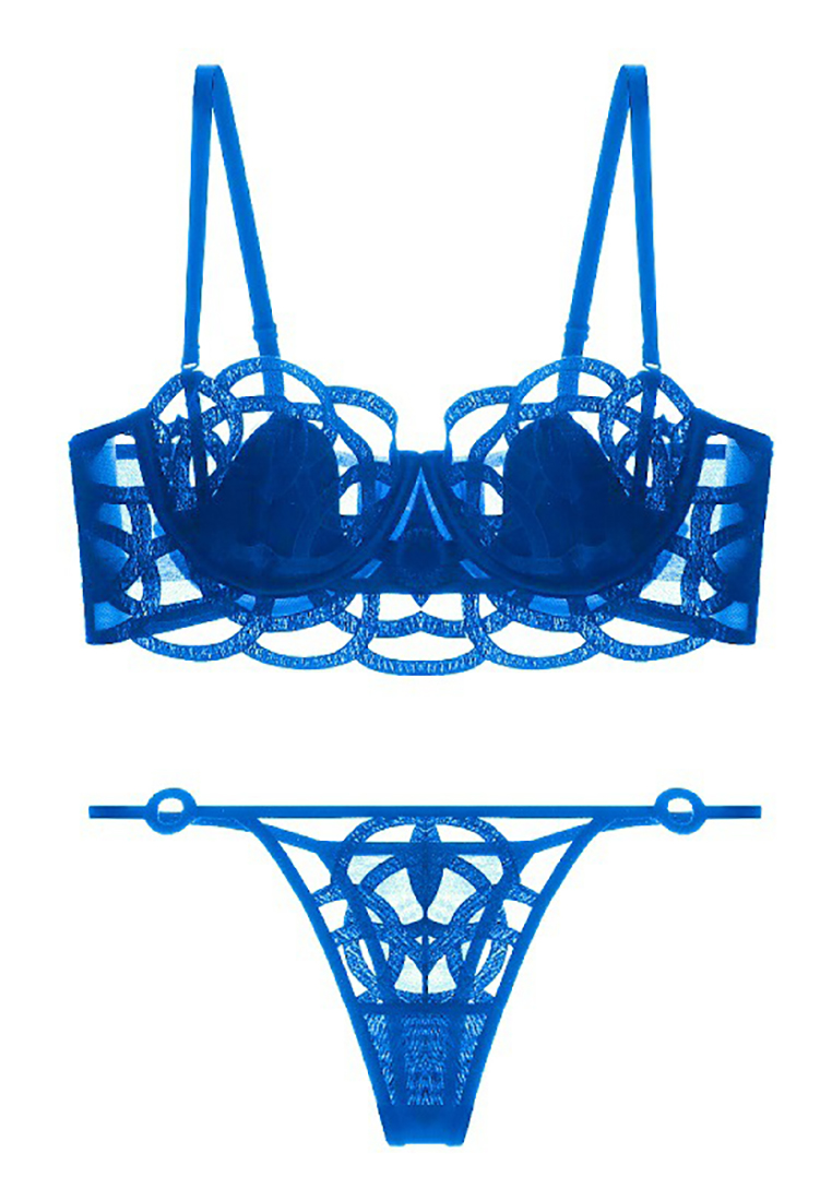 French style tube top rabbit ear cup bra set CA24112017BK