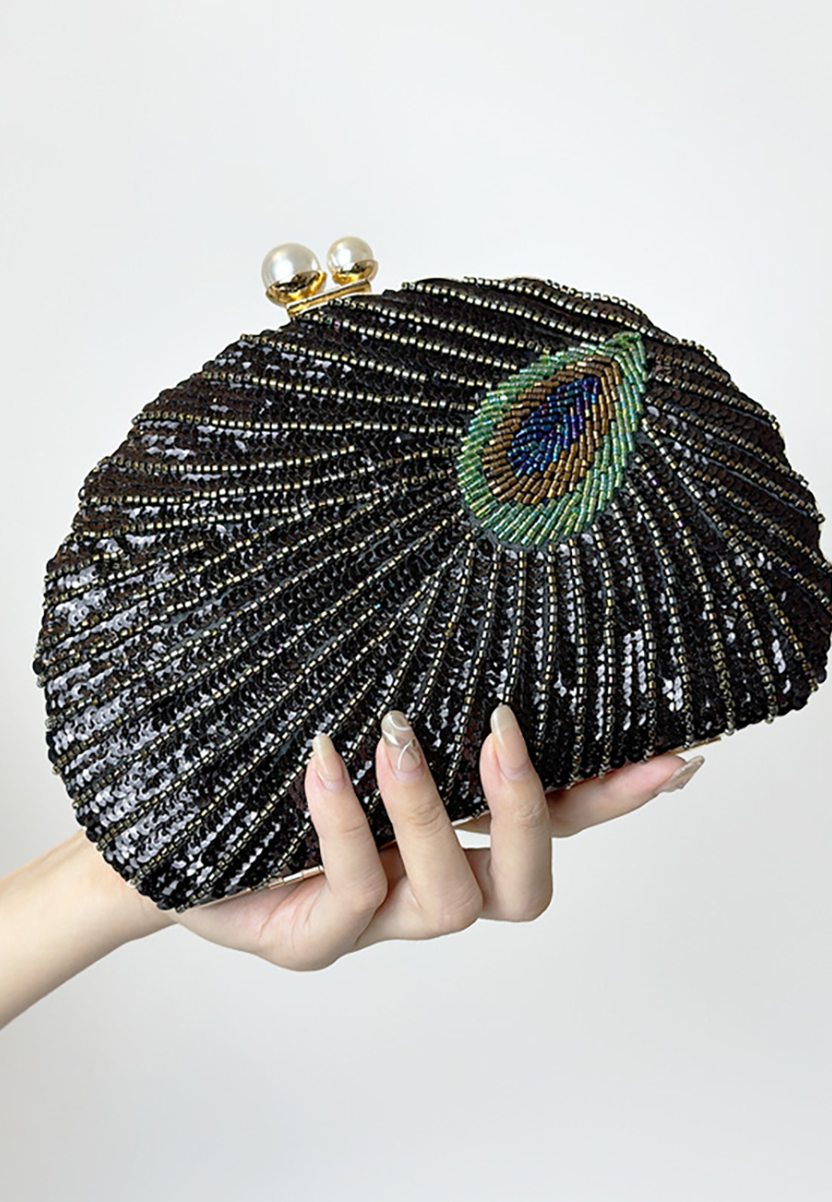 Vintage heavy craftsmanship beaded cheongsam handbag CA24121012BL