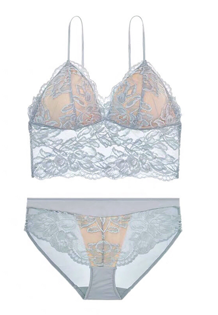 Japanese embroidered lace camisole bra and panty  CA24112015BK