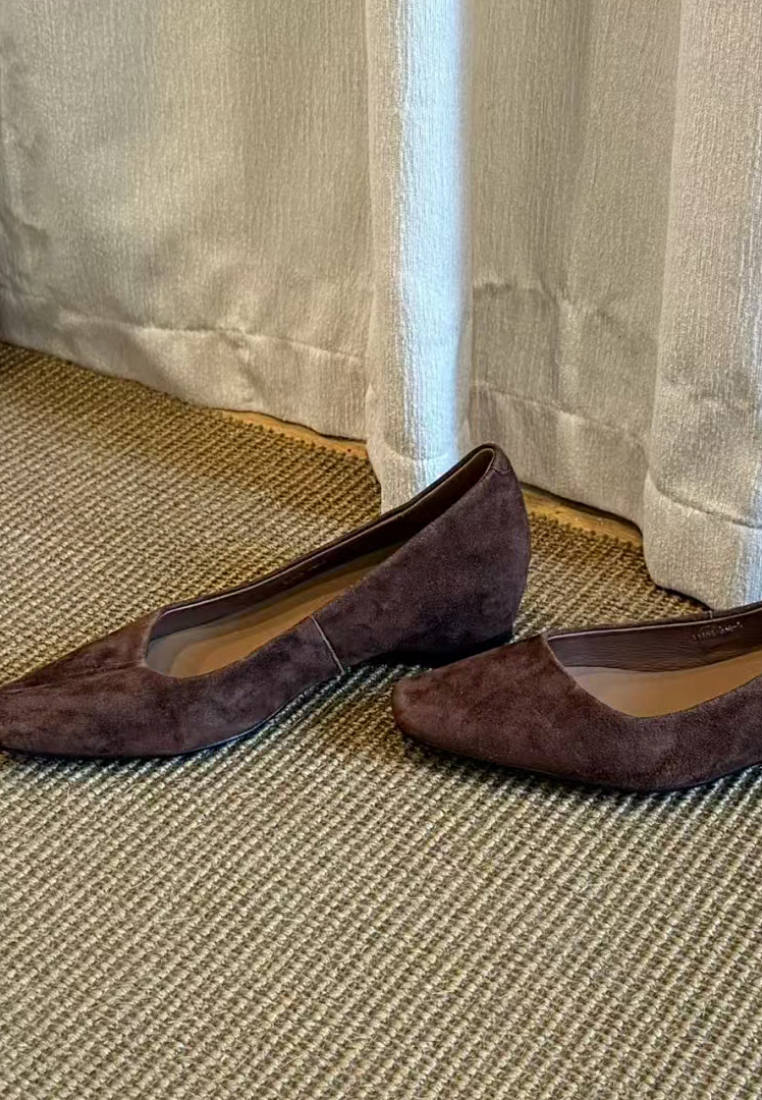 Square toe suede slip on work shoes CA25112804BW