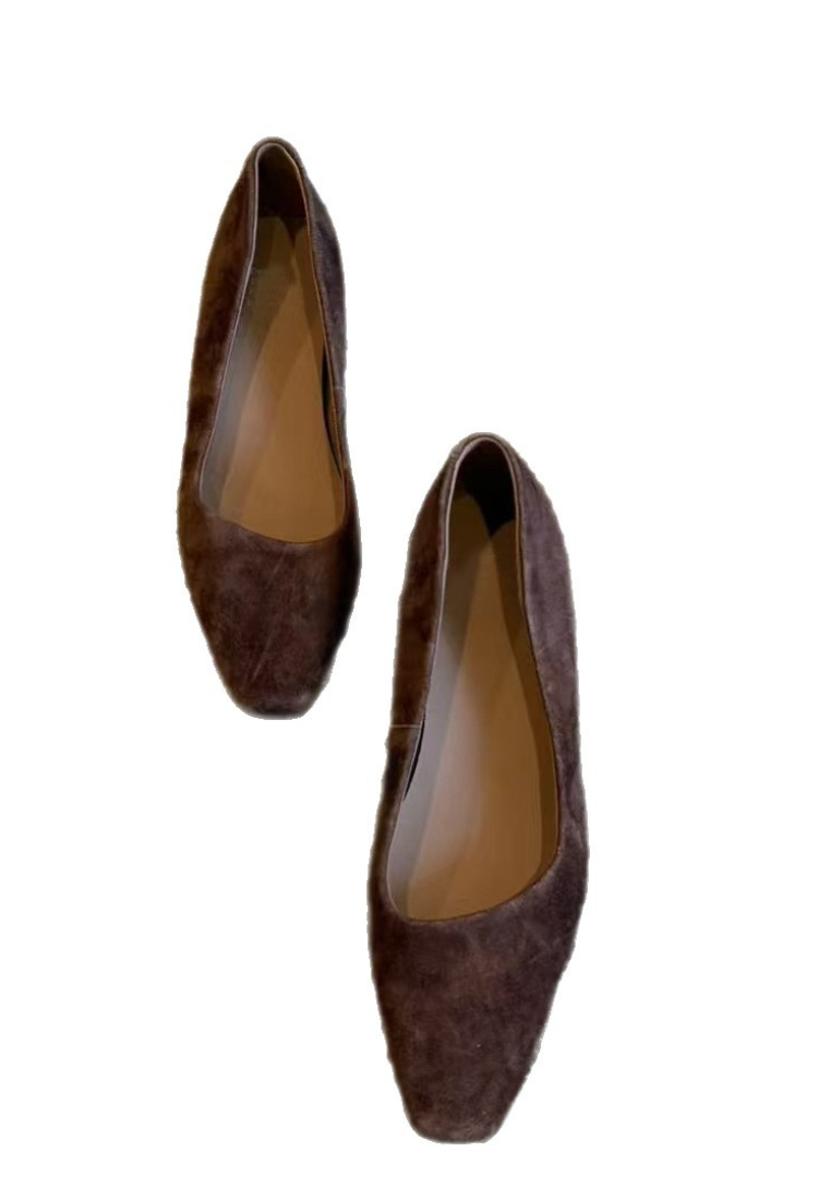 Square toe suede slip on work shoes CA25112804BW