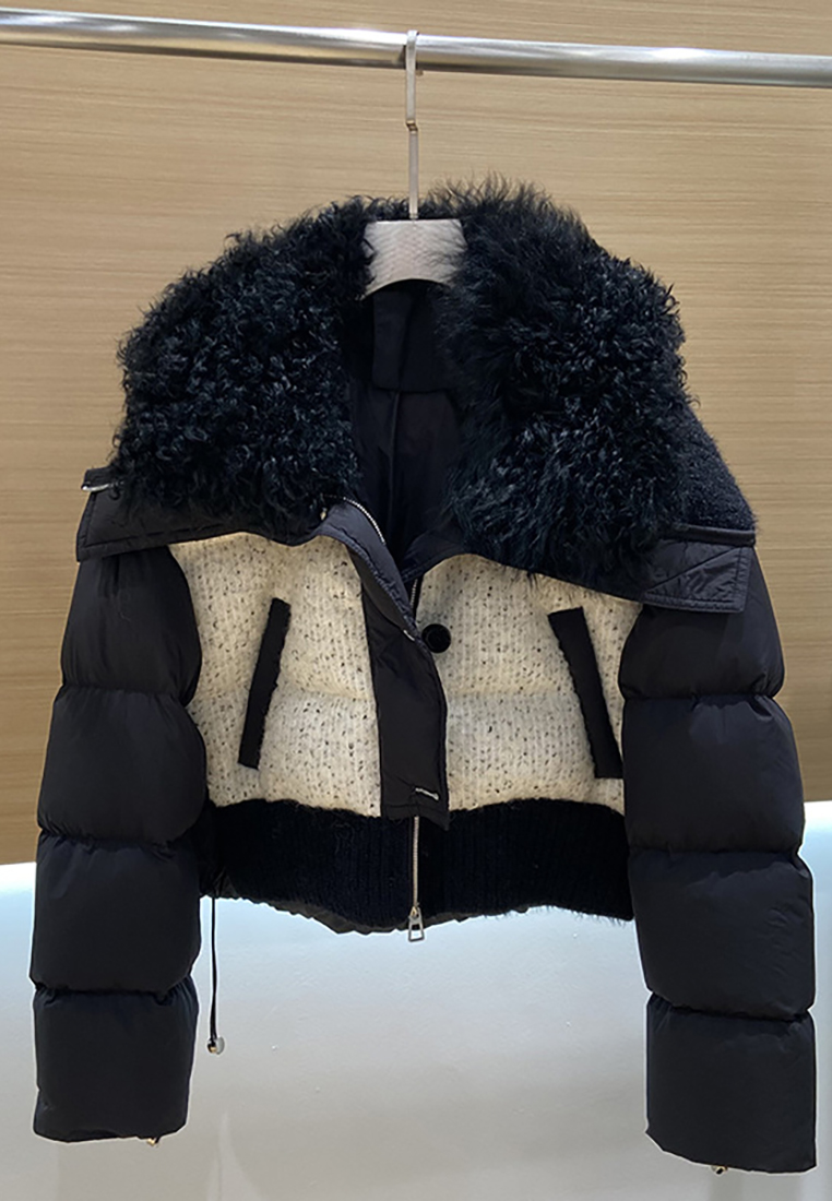 Winter women's wool solid color warm down jacket CA24112107GY