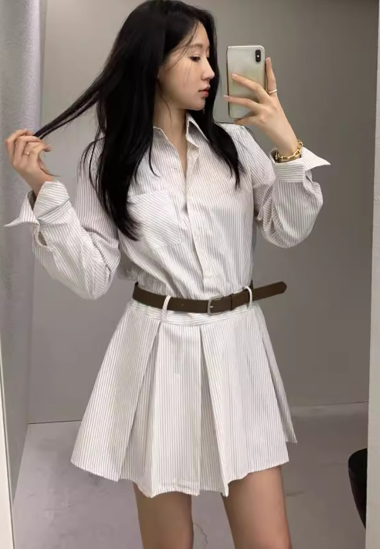 Korean minimalist striped dress CA241128152W