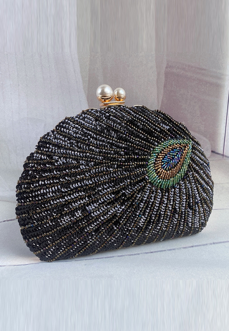 Vintage heavy craftsmanship beaded cheongsam handbag CA24121012BL