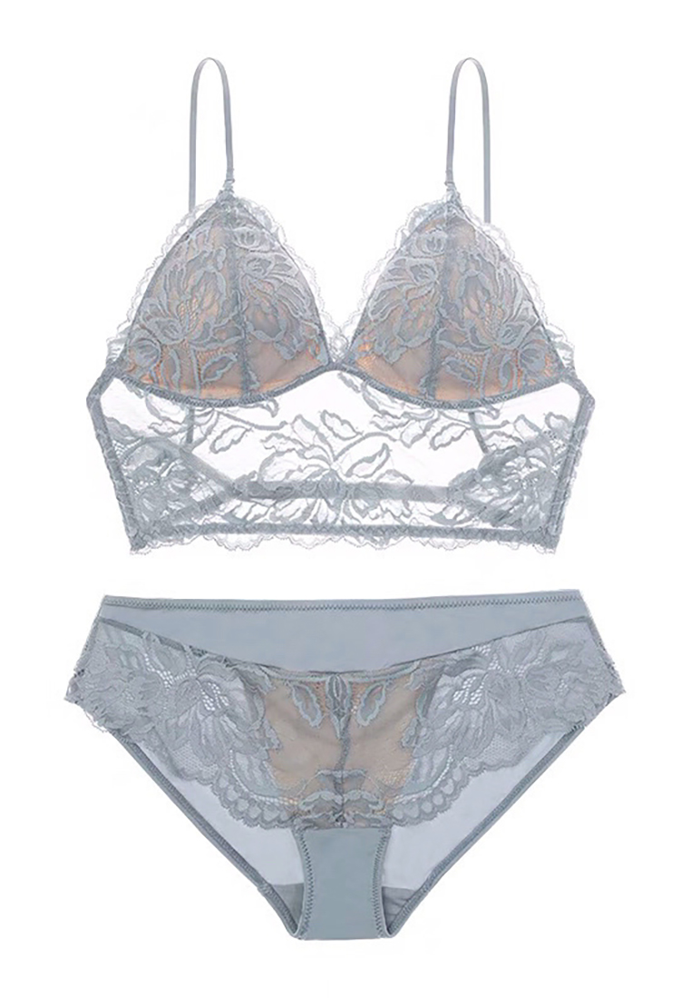 Japanese embroidered lace camisole bra and panty  CA24112015BK