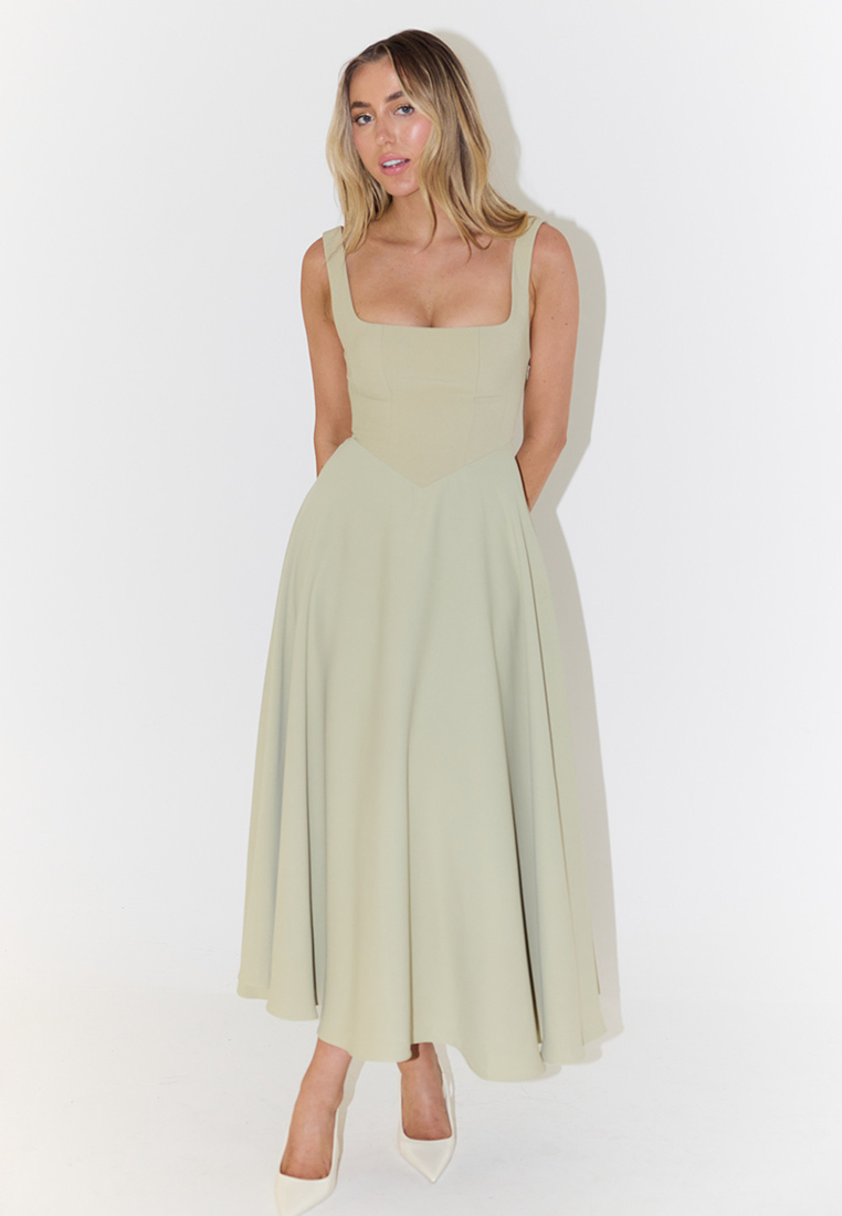 New minimalist and sexy shoulder strap slim fit mid length dress CA25091425RD