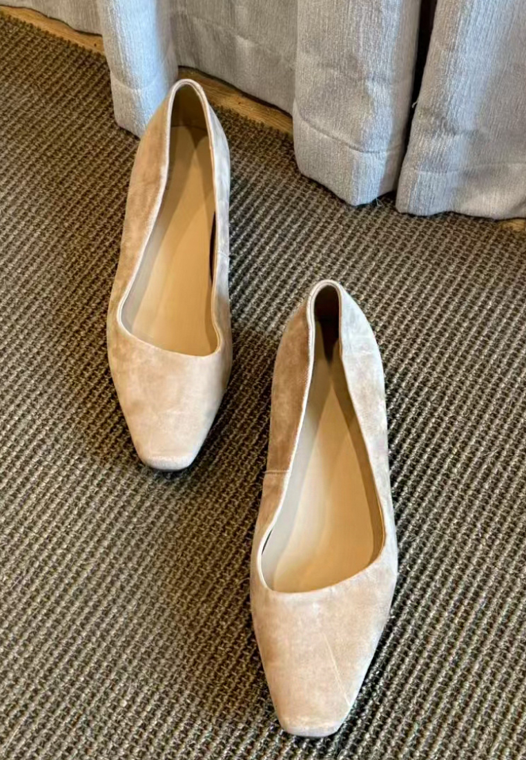 Square toe suede slip on work shoes CA25112804BW