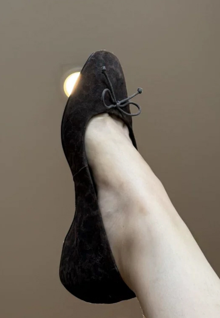 Retro style square toe bow slip on ballet flats CA25112801MT