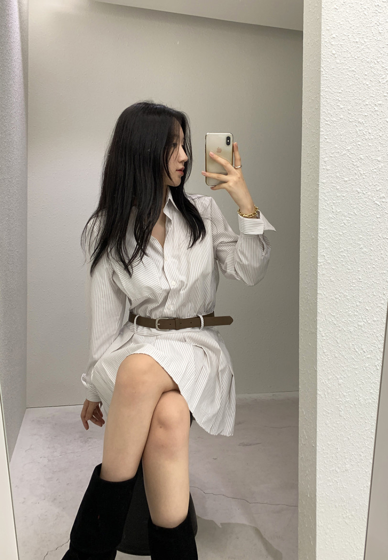 Korean minimalist striped dress CA241128152W