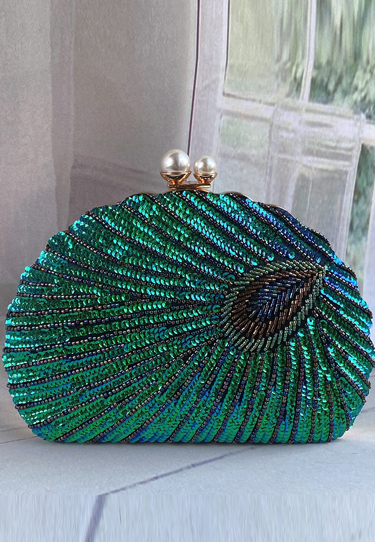 Vintage heavy craftsmanship beaded cheongsam handbag CA24121012BL