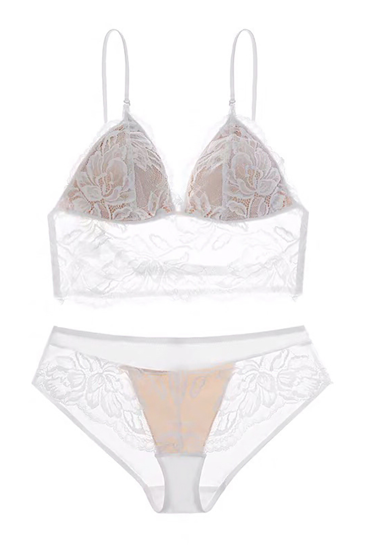 Japanese embroidered lace camisole bra and panty  CA24112015BK