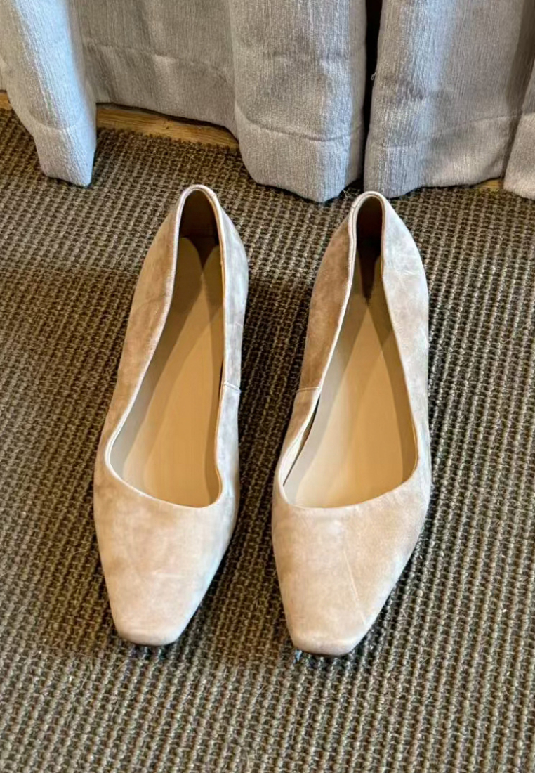 Square toe suede slip on work shoes CA25112804BW