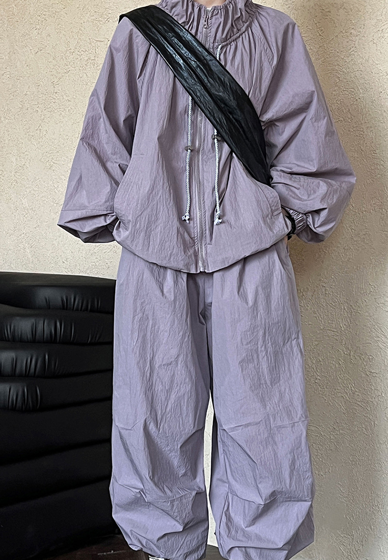 Fashionable outdoor casual jacket long pants set CA24092350BK