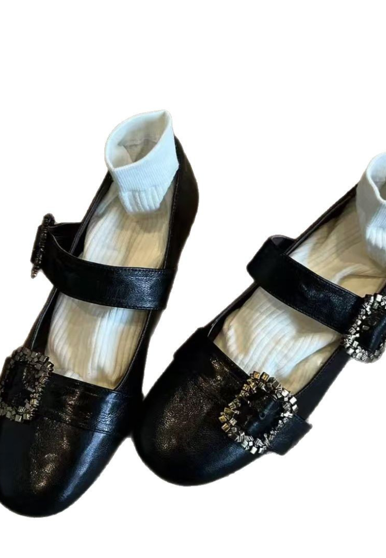 Retro round-toe Mary Jane shoes CA25112802BK
