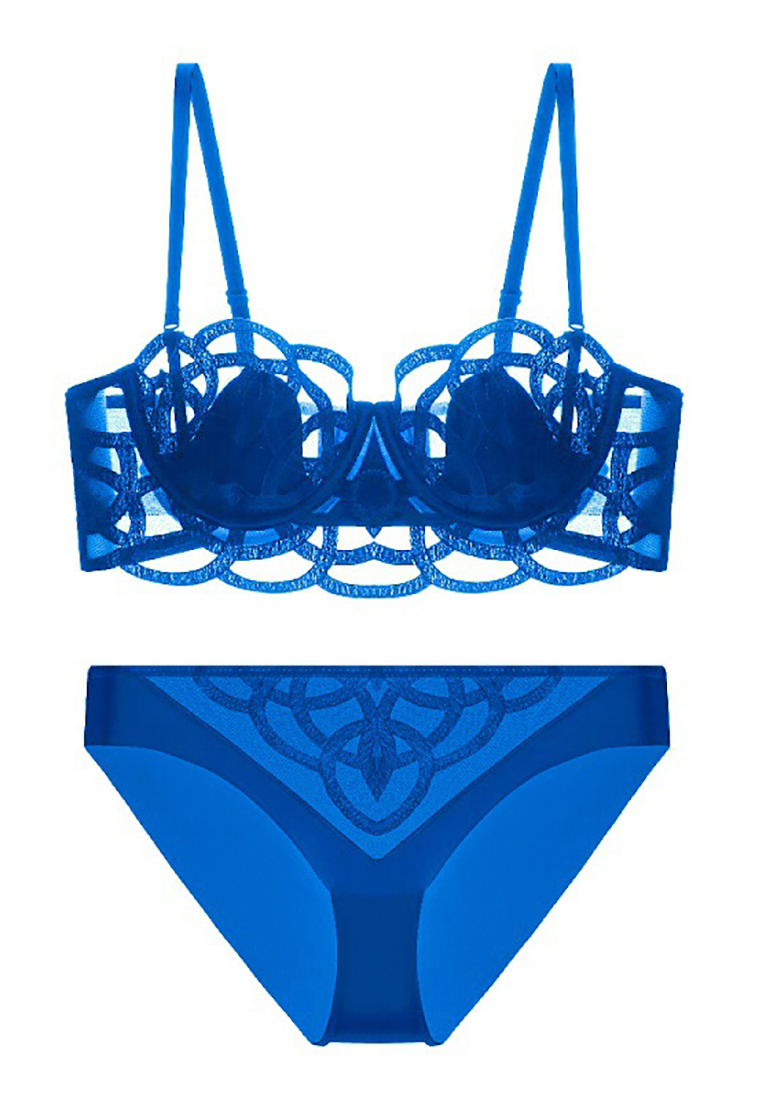 French style tube top rabbit ear cup bra set CA24112017BK