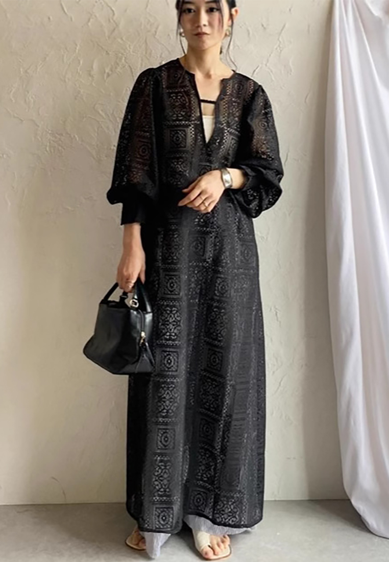 Lace Long-Sleeve Casual Dress CA25091916BE