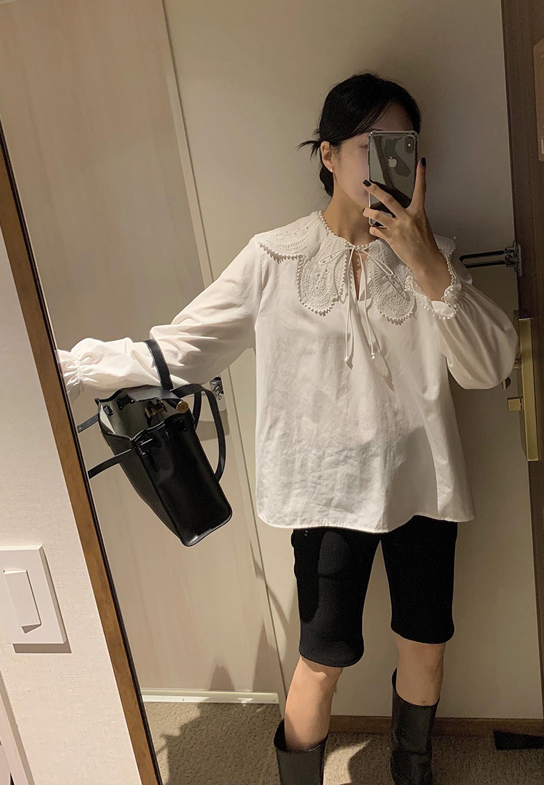 Korean loose and versatile flared sleeve shirt CA24092745W