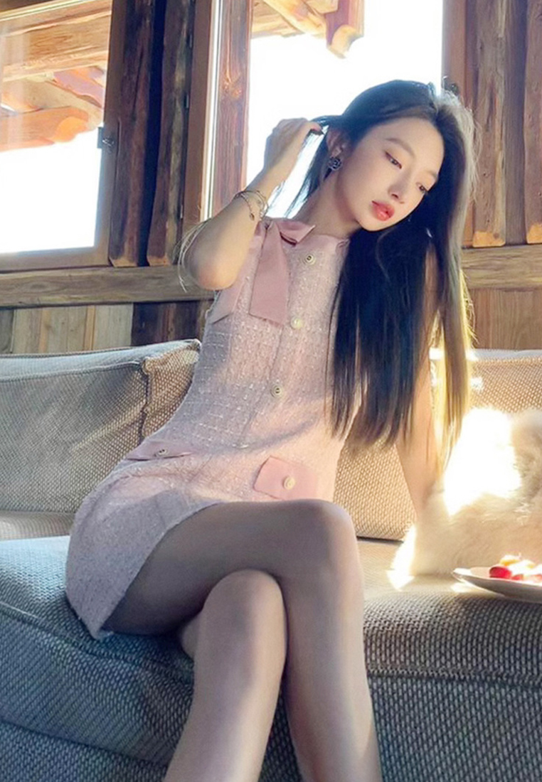 French bow coarse floral dress CA24102523PI