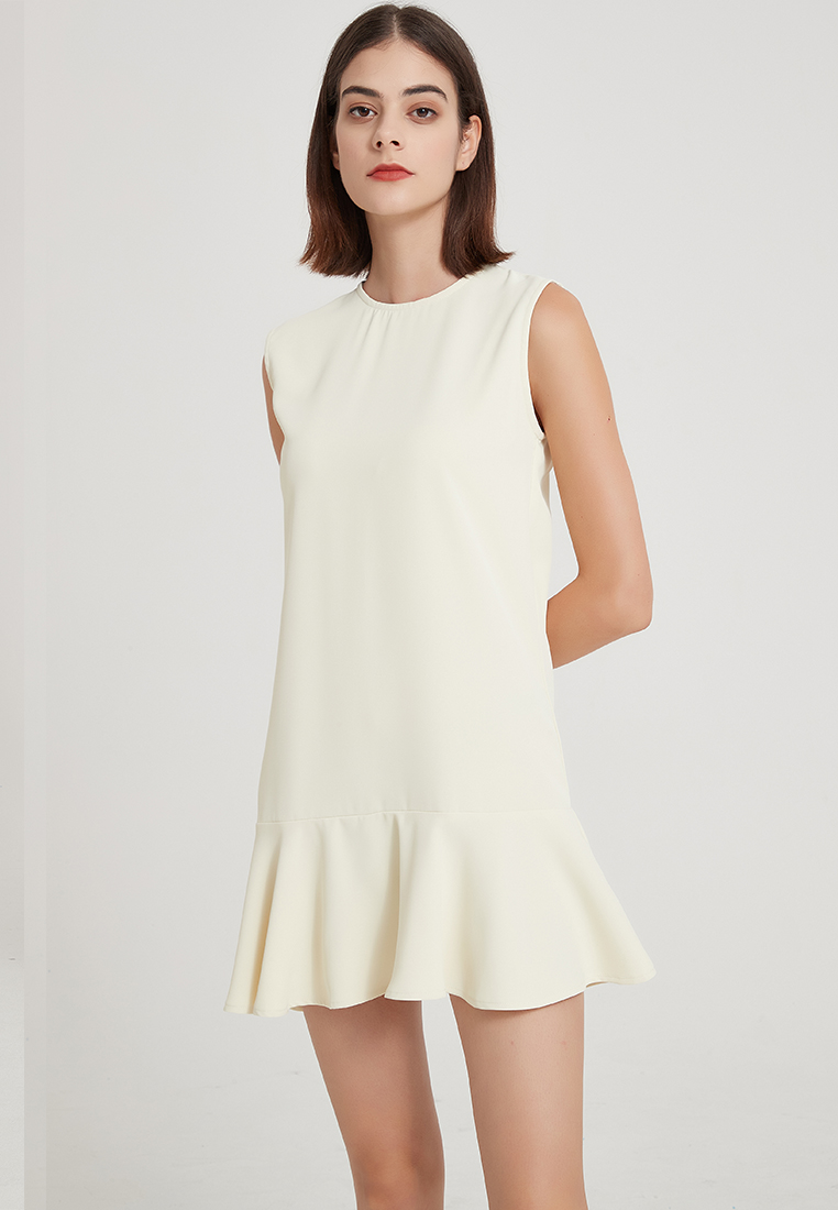 Temperament simple pure red matte satin one piece dress B22041208RD