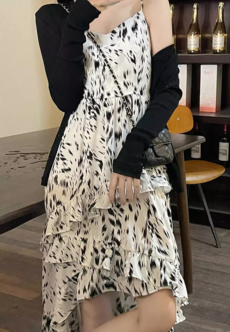 Summer French floral suspender long dress CA24050625-sunnydaysweety