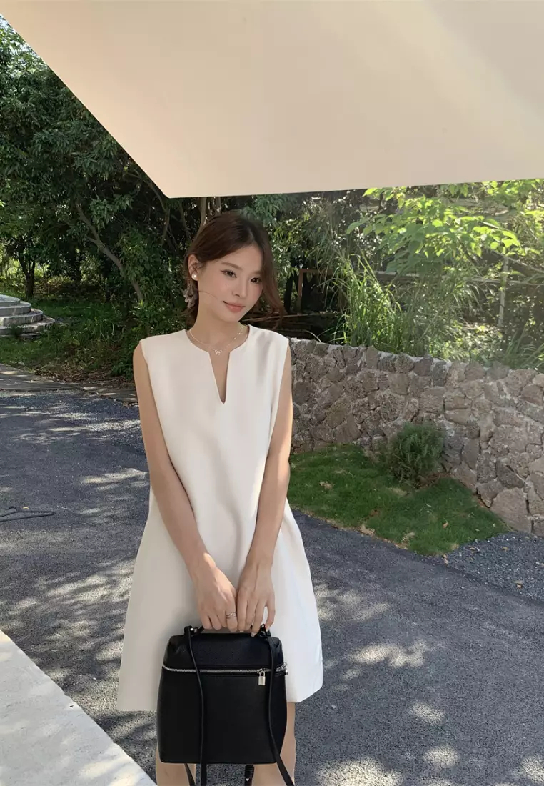 Temperamental new style V-neck vest dress K061404