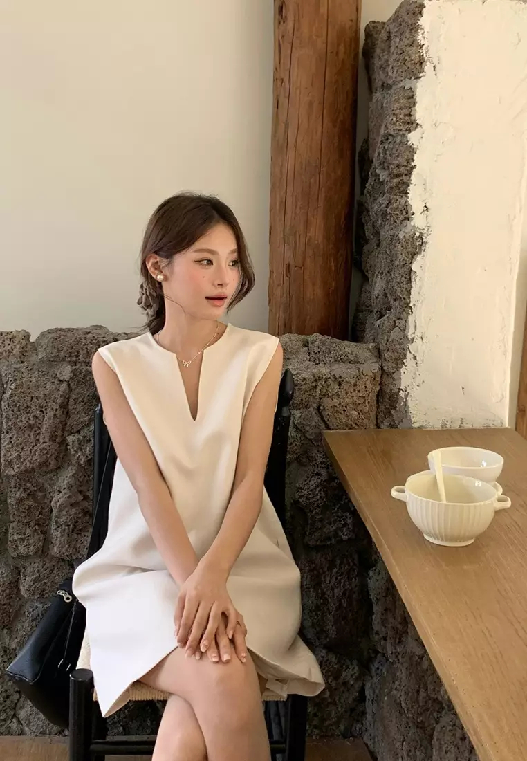 Temperamental new style V-neck vest dress K061404