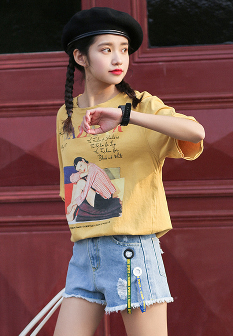 --Blue Denim Short Jeans UA061412-XL