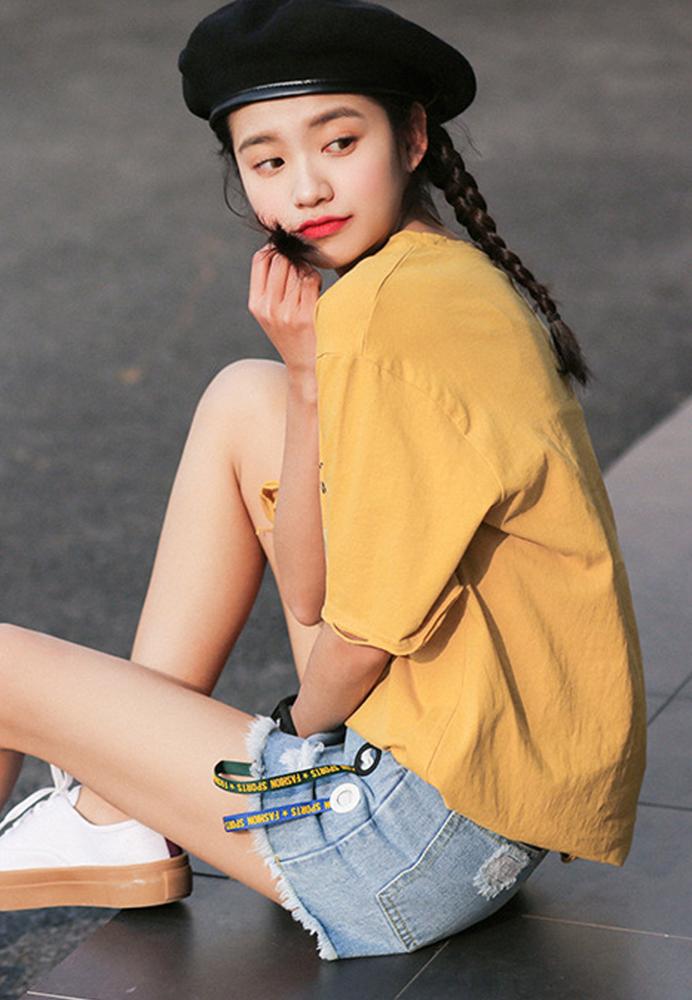 --Blue Denim Short Jeans UA061412-XL