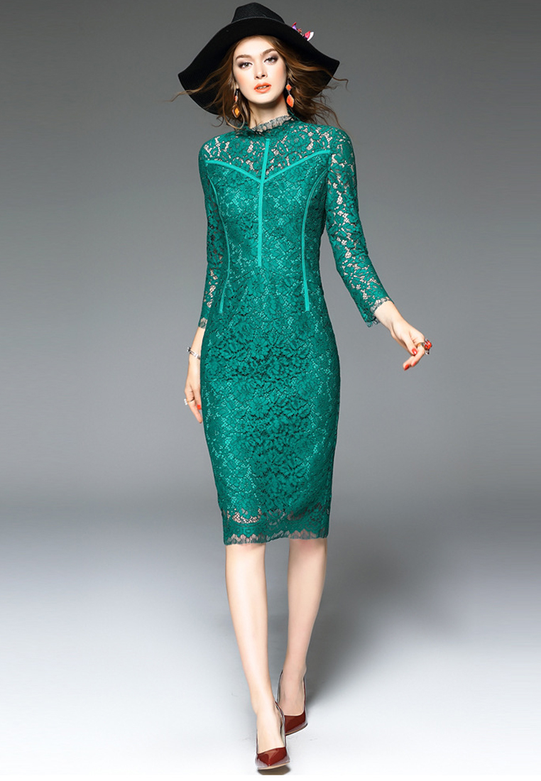 --Elegant Lace One-piece Dress UA1109030GR-S