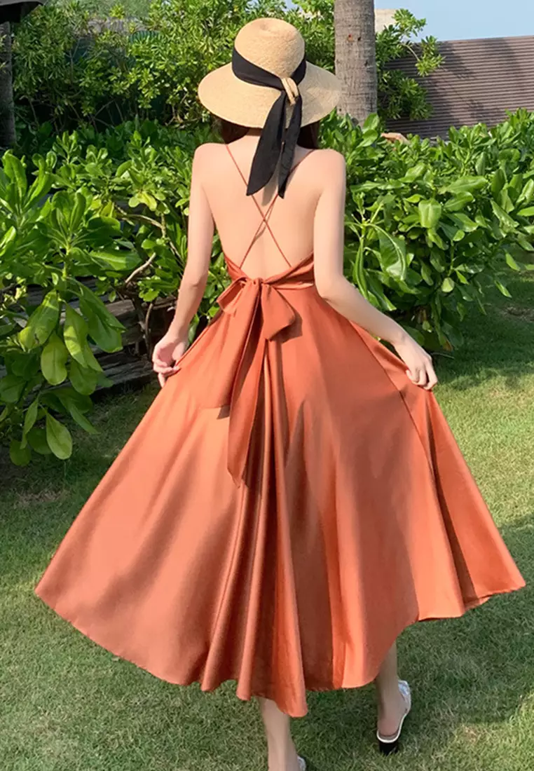 Sexy Lace Backless Holiday Style One-Piece Dress A21051312OR