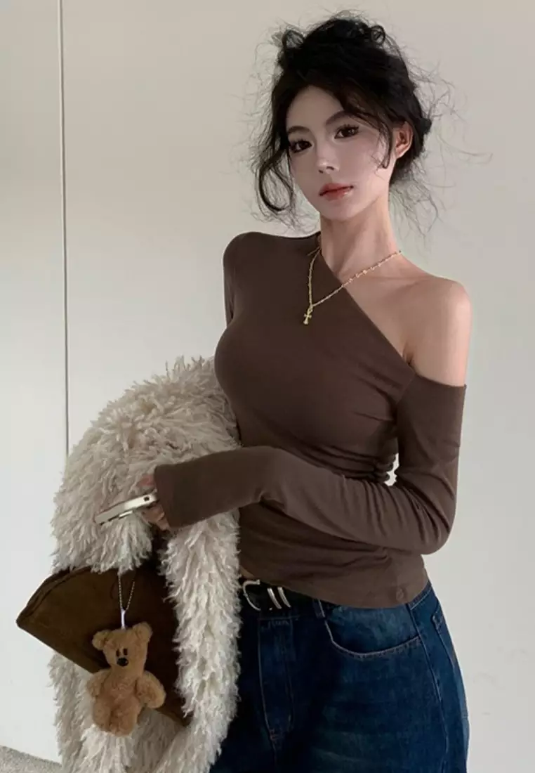 Short long sleeved base shirt top CA24092322BK