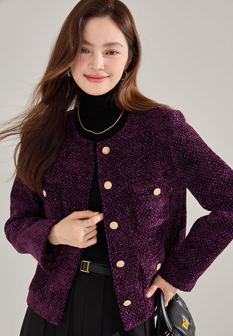 New French retro tweed Chanel style short jacket for autumn and winter CA25010702PU