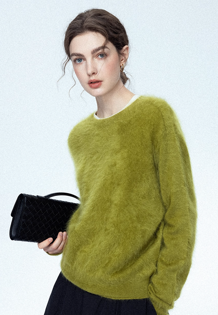 Autumn/Winter Cashmere Crew-Neck Base Knit Sweater CA25102801W