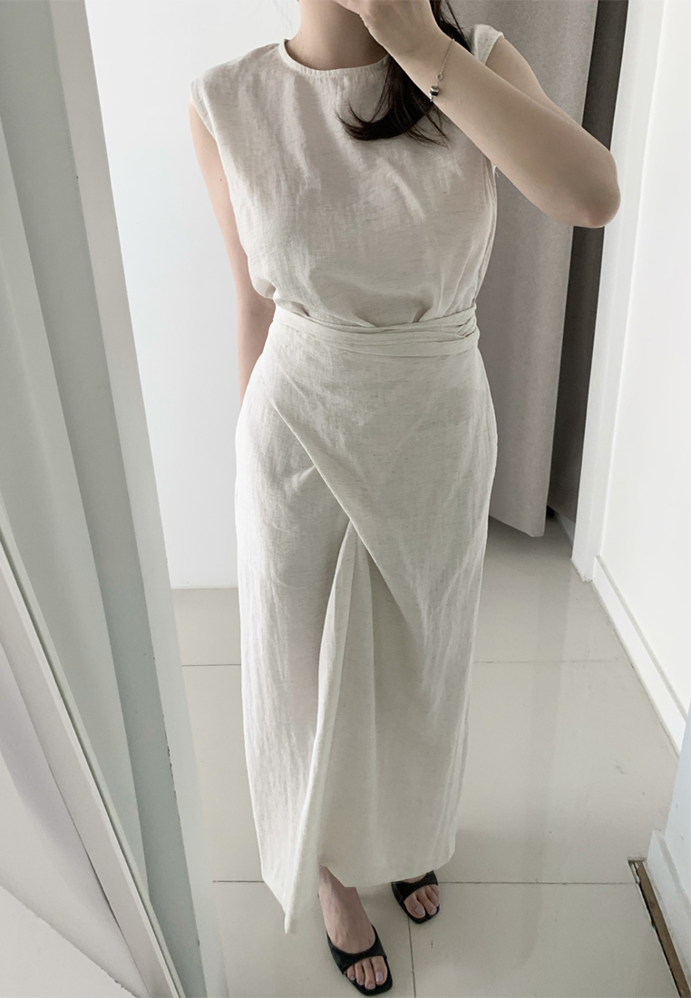 Elegant temperament sleeveless strapless dress CA25032733BE