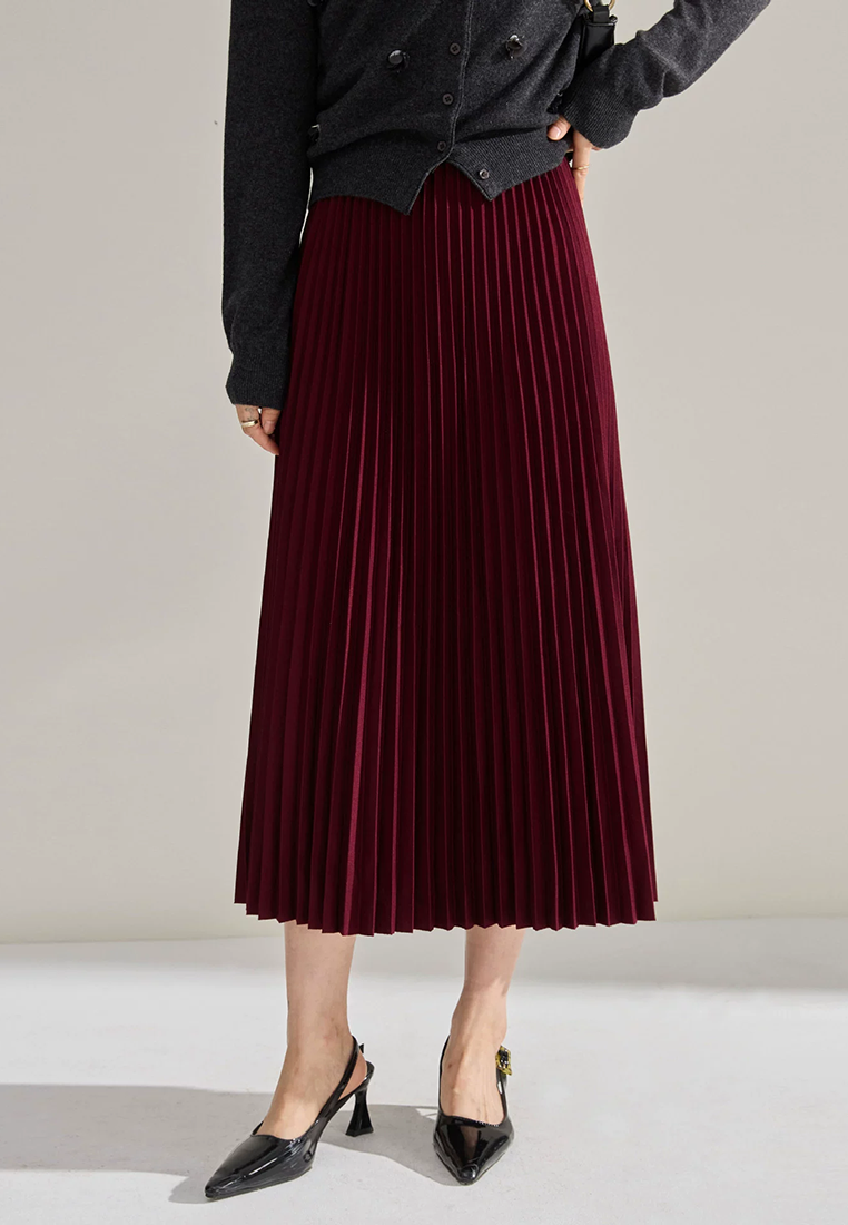 Autumn and winter pleated midi skirt CA25010703KI