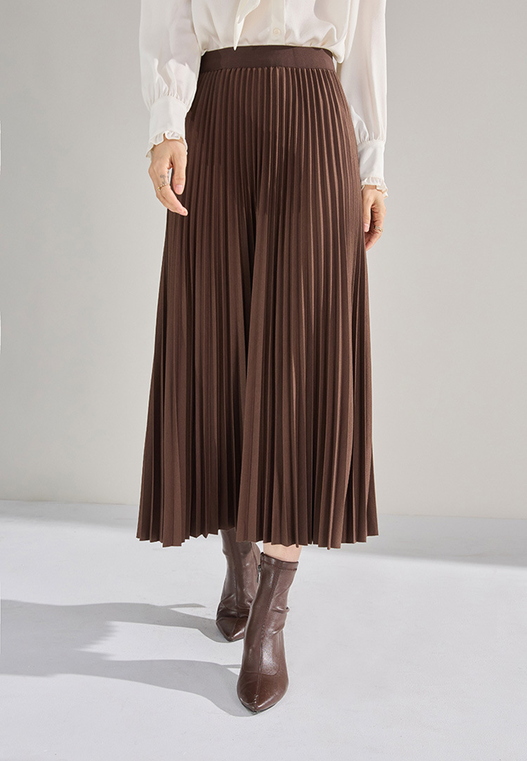 Autumn and winter pleated midi skirt CA25010703KI