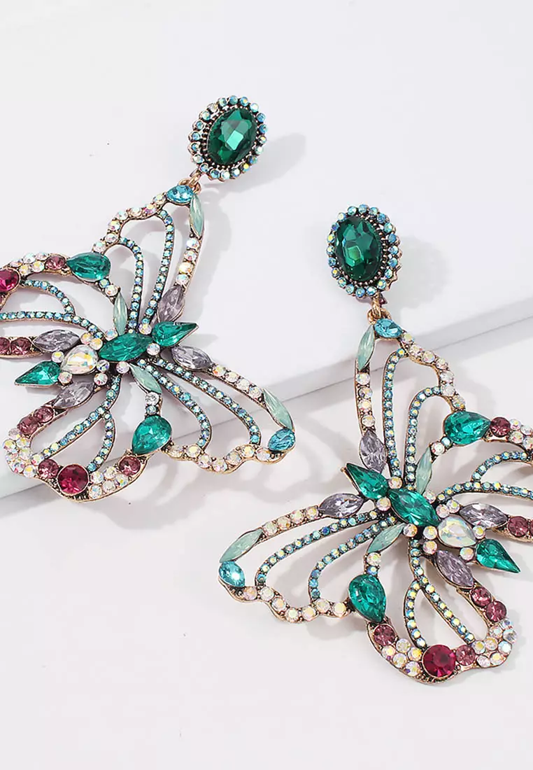 Butterfly Dropped Earrings A21032415RD