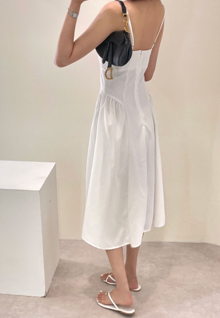 Korean Summer Splicing Waist Strap Dress CA25032734BL