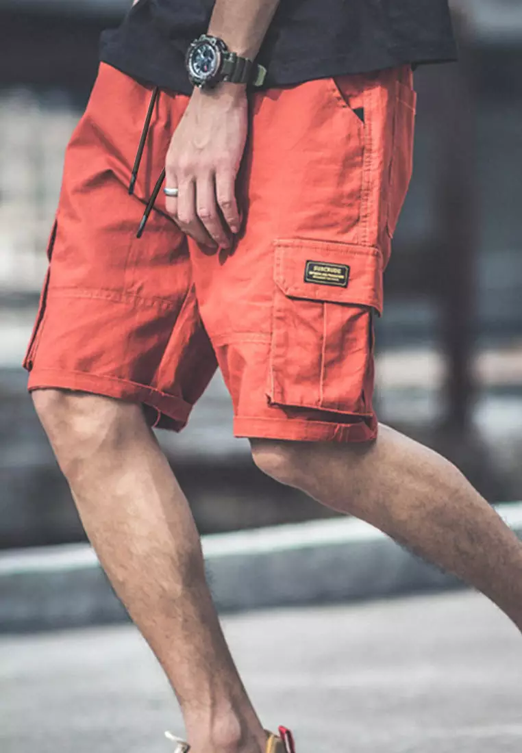 Causal Wide Leg Drawstring Shorts A21032315RD