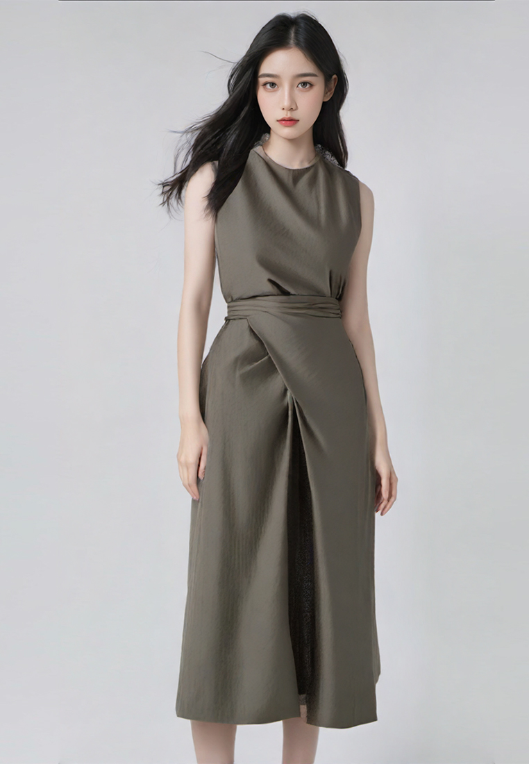 Elegant temperament sleeveless strapless dress CA25032733BE