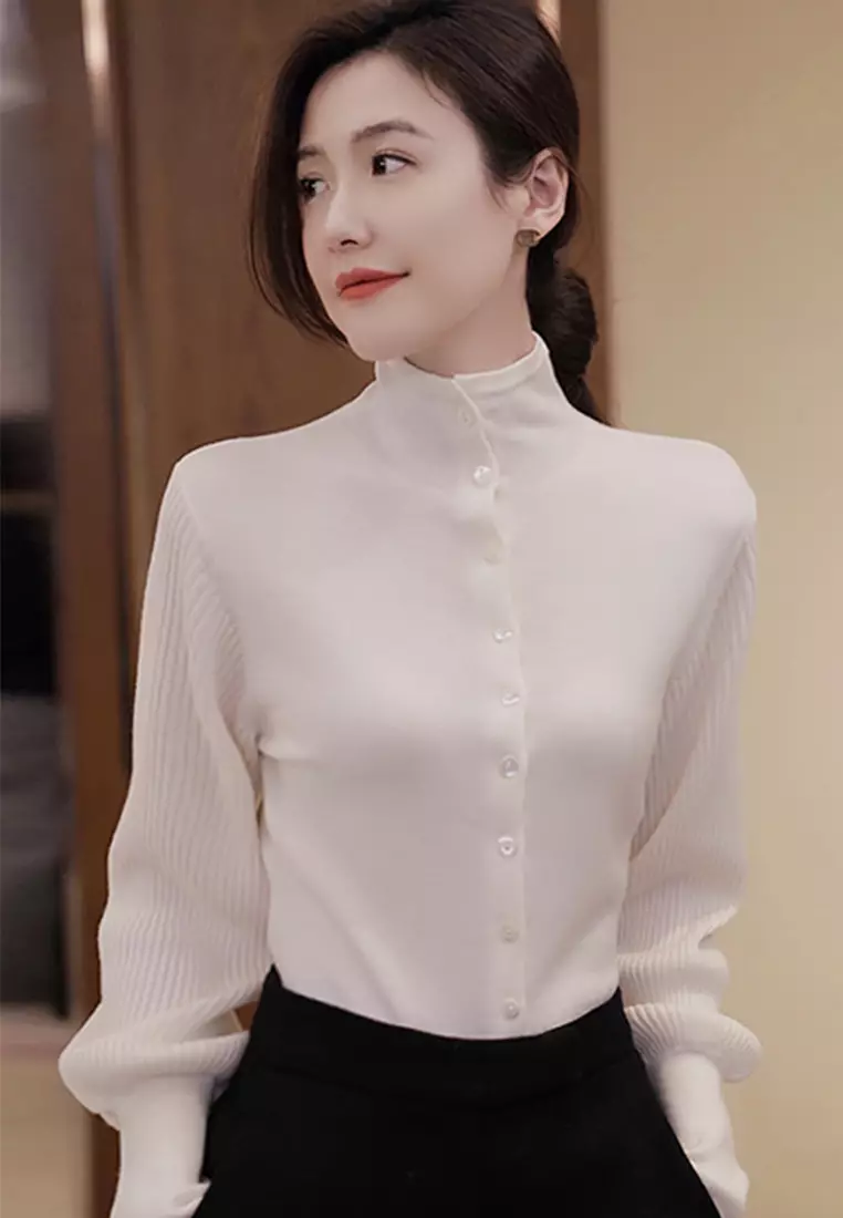 Temperament Pure Wool Court Play Knitwear Top A21092801W
