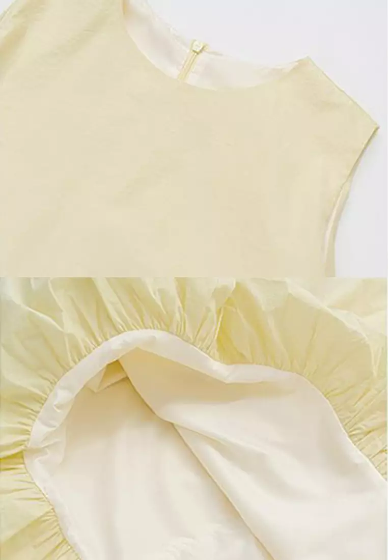 New round neck A-line skirt sleeveless vest short skirt CA24032554