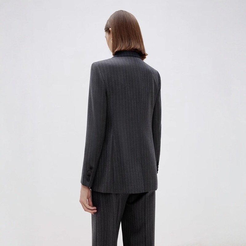 Luxury High end quality Grey women set blazer jacket K25120909