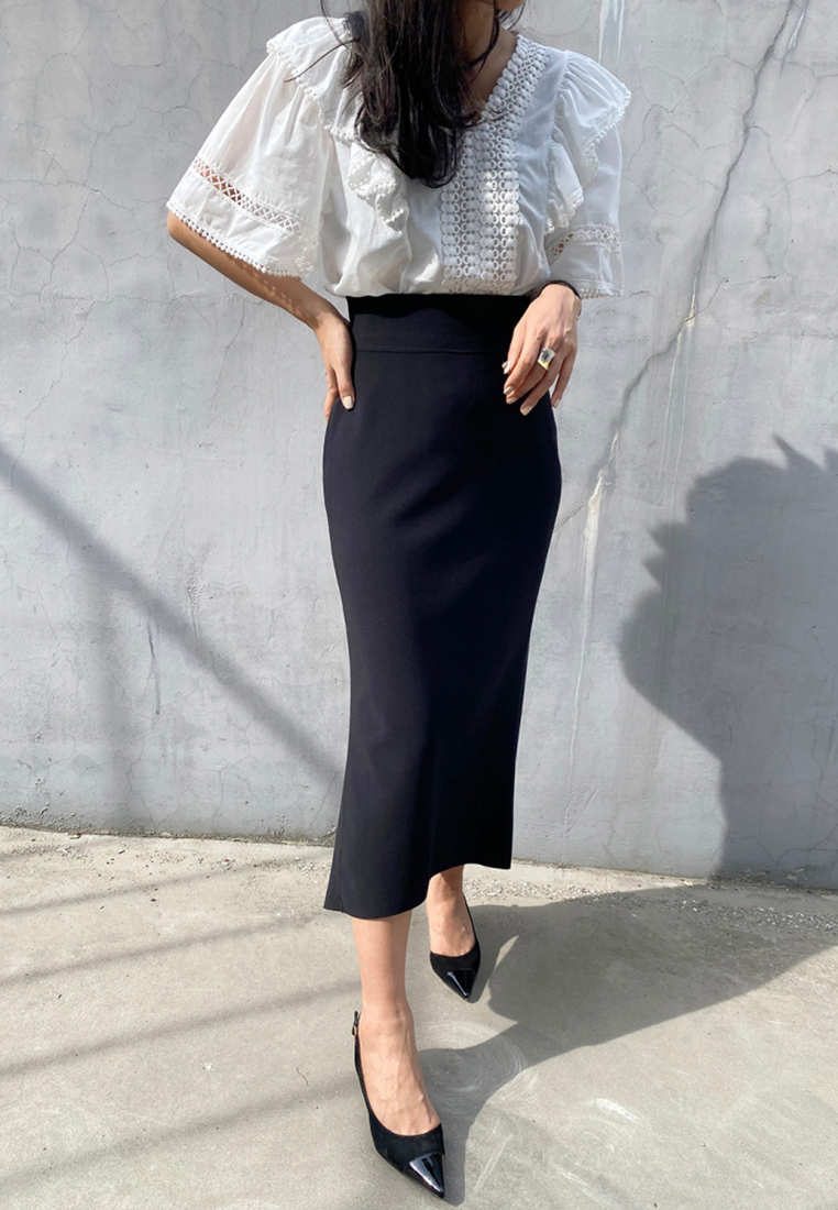 2025 new French hollow crochet patchwork shirt CA25021315W