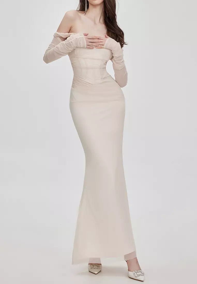 New solid color elegant slimming dress CA24102505W