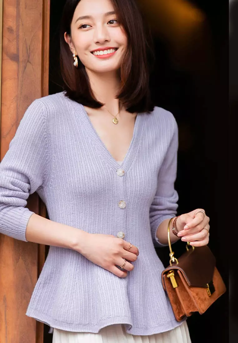 --V-Neck Hollow Waist Sweater A092207KI-M