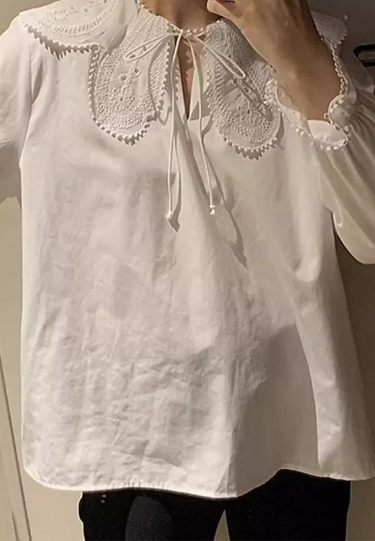 Korean loose and versatile flared sleeve shirt CA24092745W