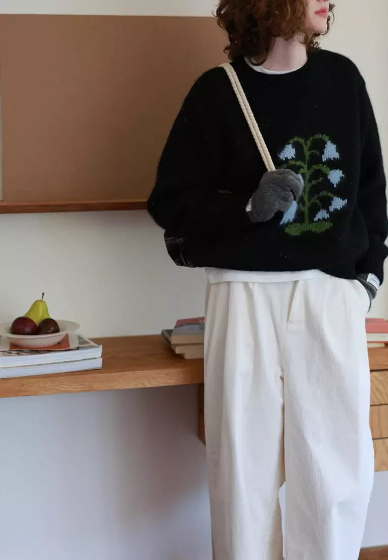 Temperament new flower pattern knitted sweater top K112603BE