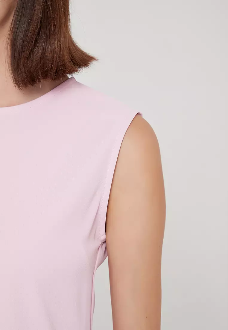 Temperament simple pure red matte satin one piece dress B22041208RD